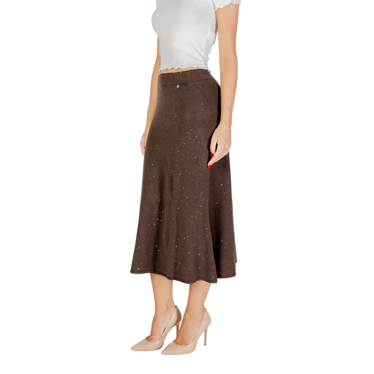 Liu Jo Gonna Donna Marrone Pois 48% Viscosa 32% Poliestere 20% Poliammide Autunno/Inverno MF5295 MA27R
