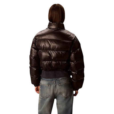 Calvin Klein Jeans Giubbotto Donna Nero con Cerniera Maniche Lunghe Scollo Alto Tasche Anteriori - Giubbotto Poliammide