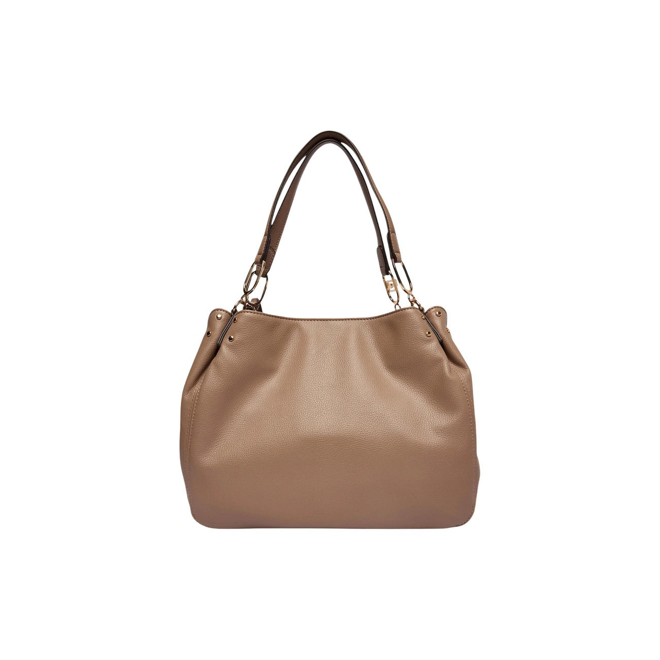 Borsa Liu Jo ECS M Satchel color Cammello; 100% Poliuretano. Charm con frangia, dettagli dorati, doppi manici. Borsa media versatile, elegante e capiente. Vista posteriore 