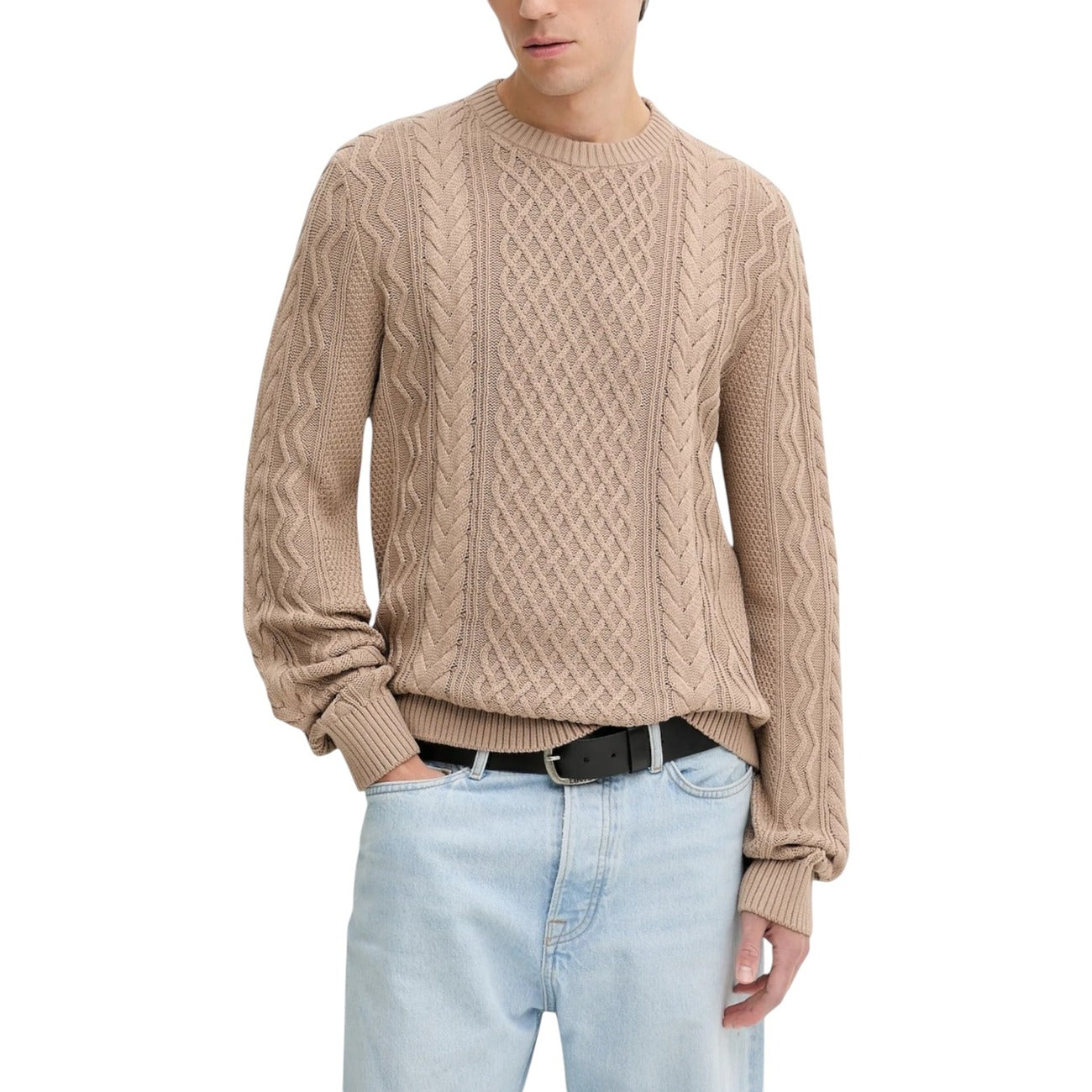 Tommy Hilfiger Jeans Maglia Uomo Blu Scollo Tondo Manica Lunga Cotone Organico Autunno Inverno DM0DM22101