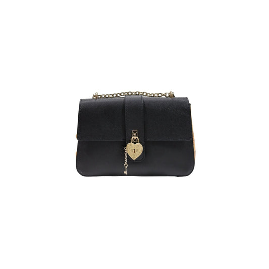 Borsa tracolla donna Alviero Martini Prima Classe L LG33 T407. Borsa da donna con dettagli mappa Geo sui lati, tracolla con catena oro, charm cuore e dimensioni 26x17x8 cm.