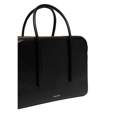 Calvin Klein Borsa Donna Nero Mano Tracolla Cerniera Tasca Interna Pelle 100% Autunno Inverno LV04F3034G