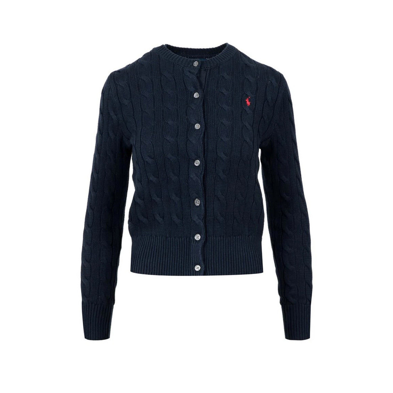Polo Ralph Lauren Cardigan Donna Blu con Bottoni Maniche Lunghe - Cardigan Cotone Scollo Tondo