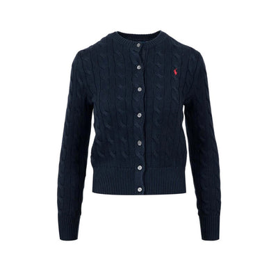 Polo Ralph Lauren Cardigan Donna Blu con Bottoni Maniche Lunghe - Cardigan Cotone Scollo Tondo