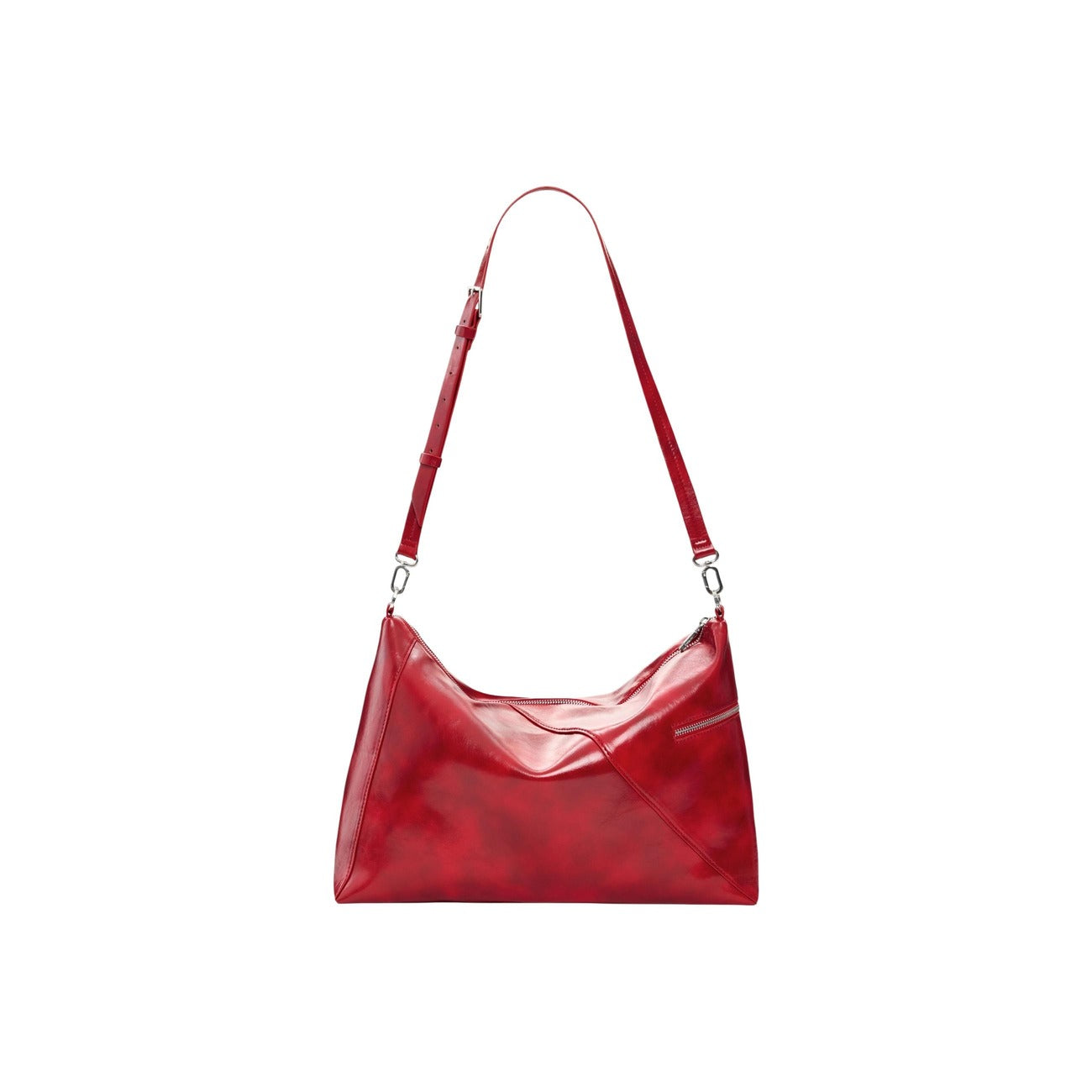 borsa a spalla Desigual BAG_HALF LOGO LEIRIA 2.0 rossa Vista posteriore con tracolla 