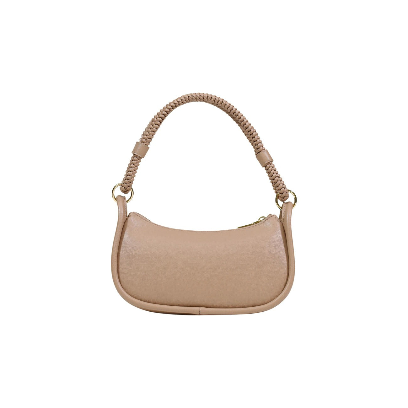 Borsa Love Moschino donna beige a tracolla modello JC4098PP1. Borsetta piccola a spalla color nude/sabbia con manico a treccia, struttura rigida, logo con cuore in rilievo sul davanti e zip, stile casual chic ed elegante.