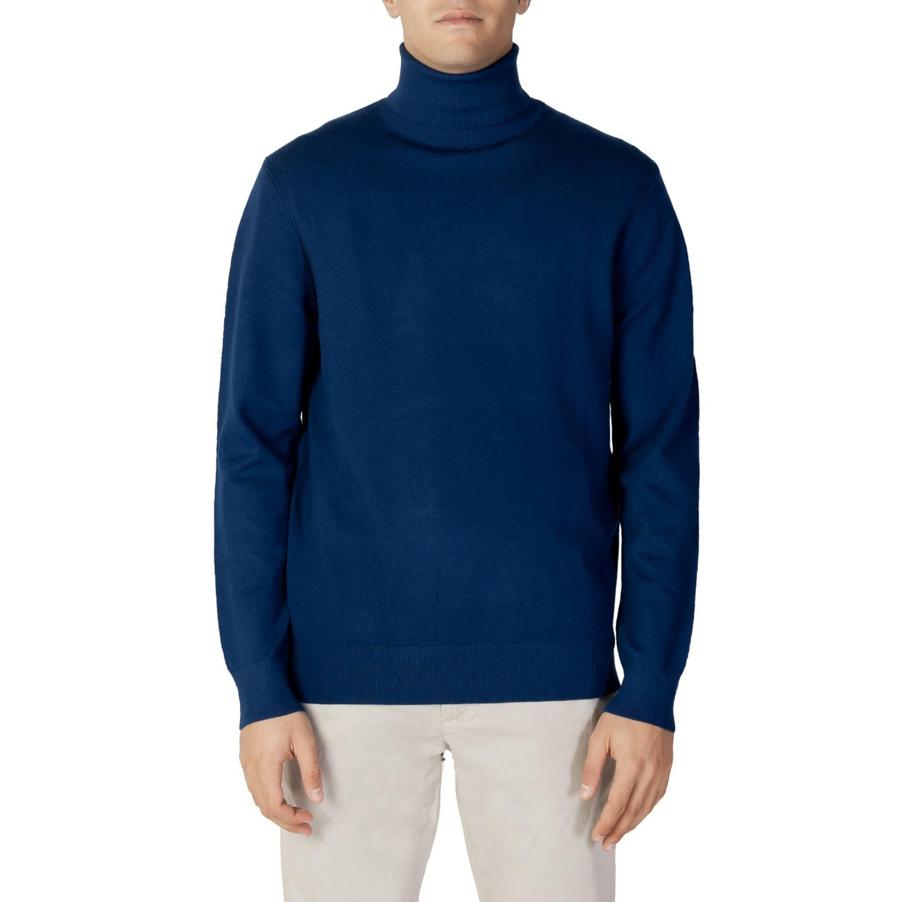 Diktat Maglia Uomo Blu Collo Alto Manica Lunga Cashmere Autunno Inverno DK37003