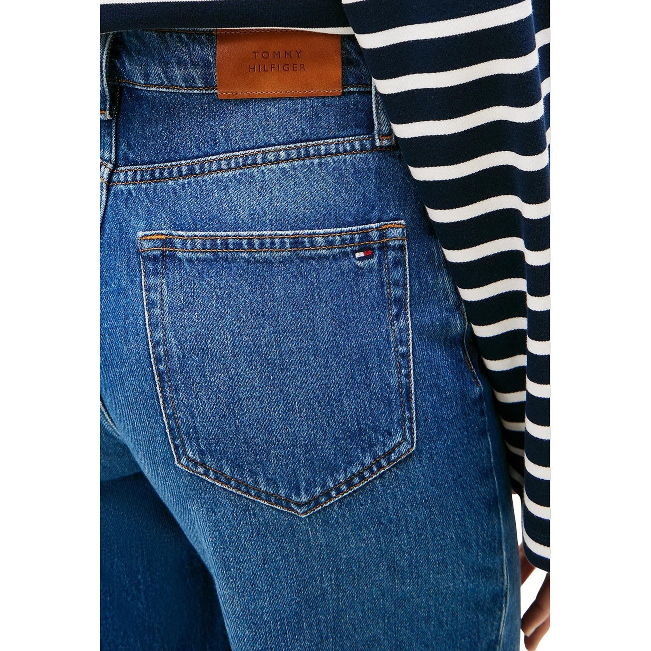 Tommy Hilfiger Jeans Donna Blu Zip Bottone Tasche Anteriori Posteriori Cotone 20% Cotone Organico 80% Autunno Inverno WW0WW45675