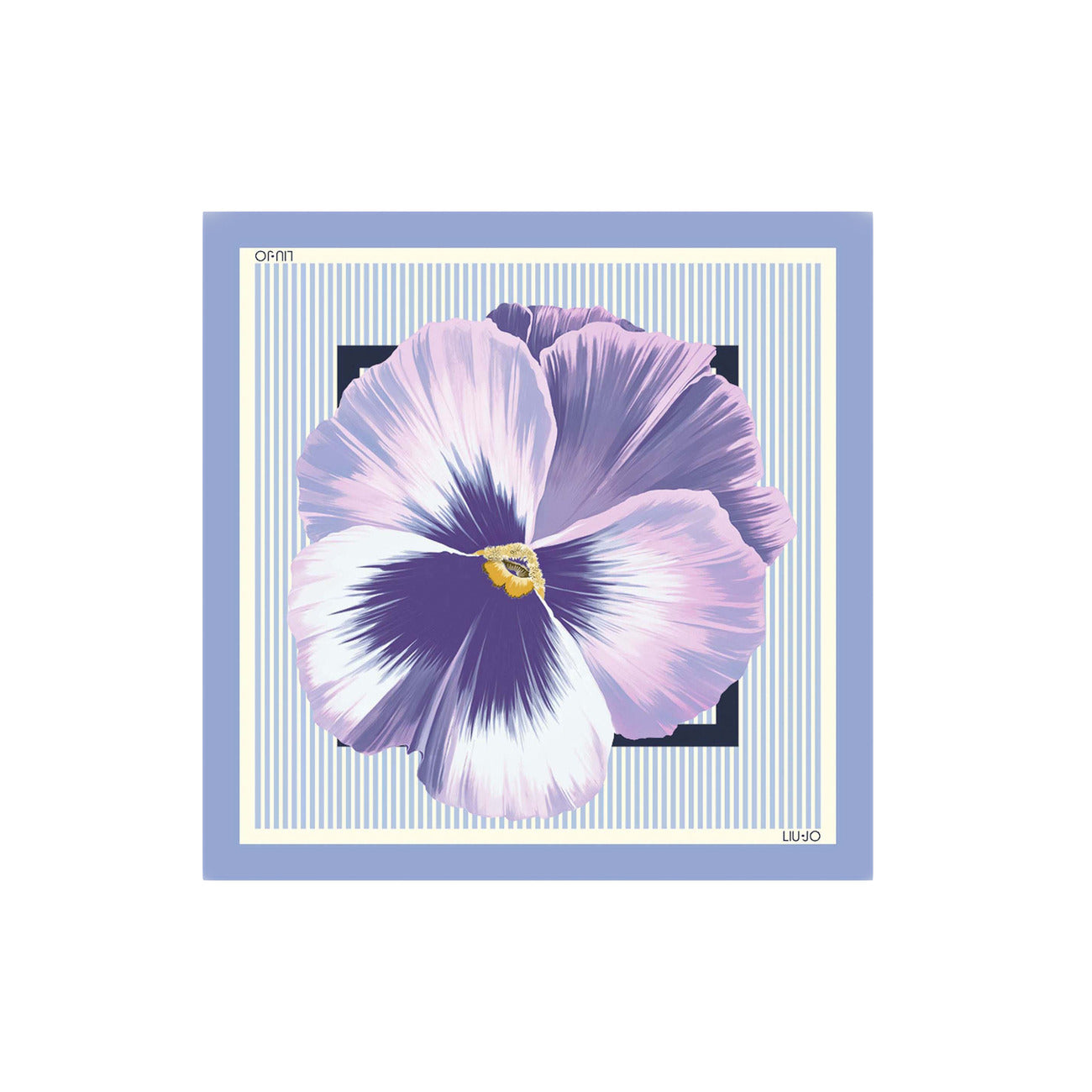 Sciarpa Liu Jo donna lilla quadrata con stampa floreale 100% seta - vista frontale