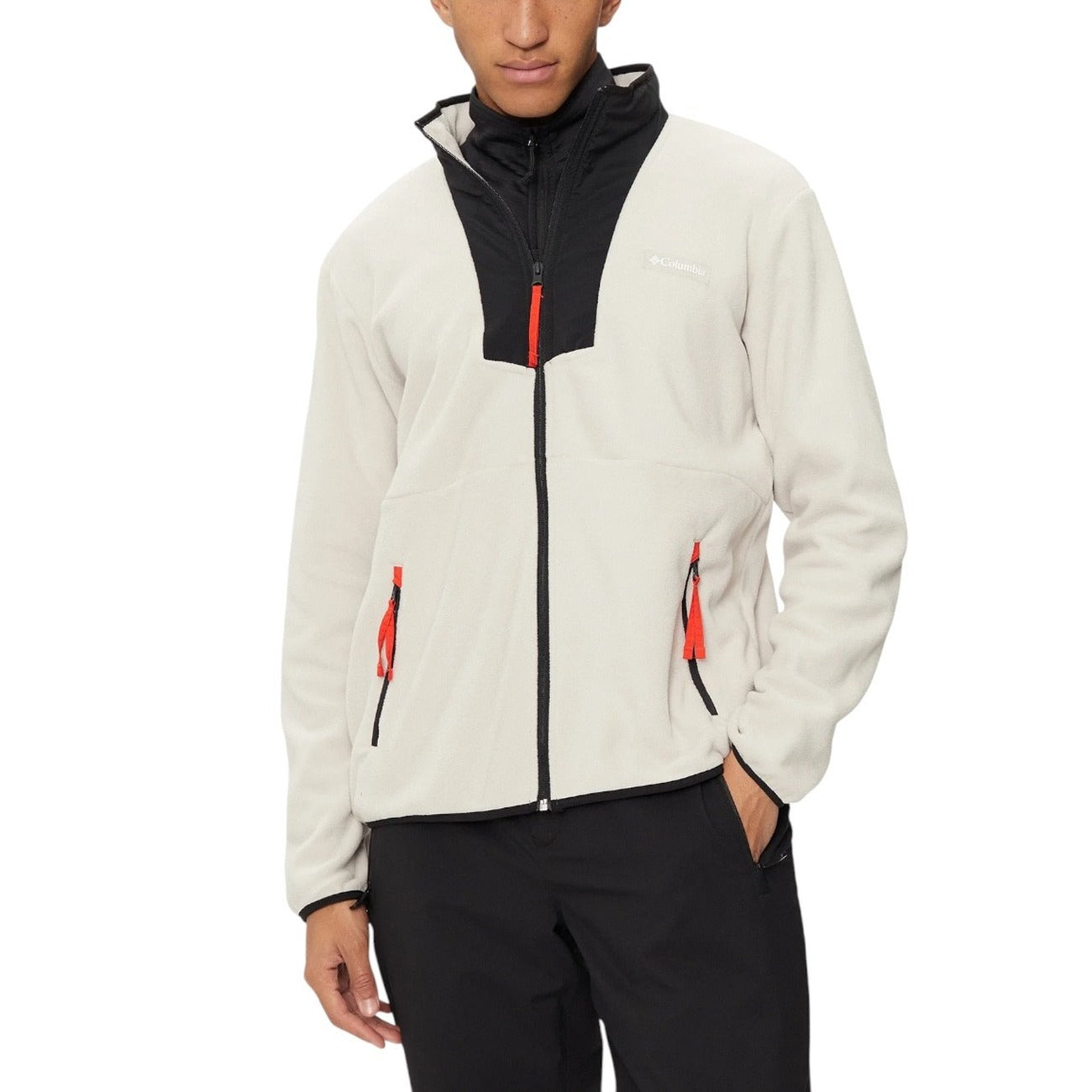 Columbia Felpa Uomo Beige con Zip Maniche Lunghe Scollo Alto Tasche Anteriori in Poliuretano 100% Autunno/Inverno 2095891