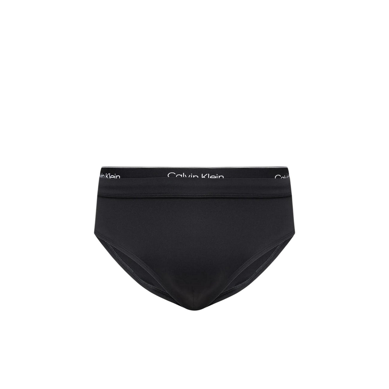 Slip Mare Calvin Klein; Nero. 83% Polipropilene, 17% Elastan. Vita bassa, banda elastica logata, interamente foderato. Tessuto tecnico anti-umidità e ultra-dry. Vista stesa 