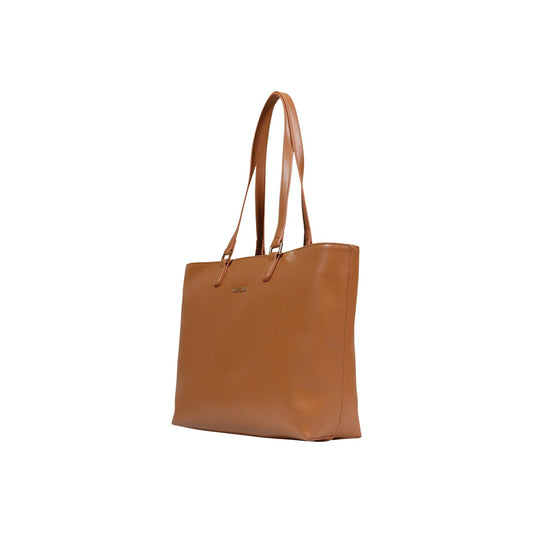 Borsa Shopper Replay Marrone; 100% Poliestere. Chiusura con zip, logo metallico, doppie maniglie. Design minimalista 4 stagioni, spaziosa e leggera. Perfetta per ufficio e shopping. Vista laterale 