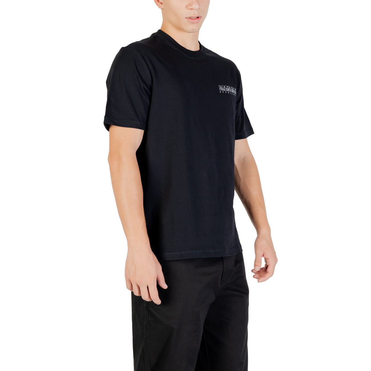 Napapijri T-Shirt Uomo Nera Stampa Manica Corta Scollo Tondo 100% Cotone NP0A893U