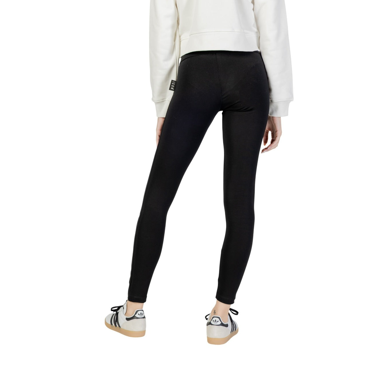 Icon Leggings Donna Neri con Stampa - Leggings Cotone Poliestere Autunno Inverno