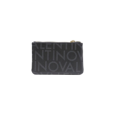 Valentino Bags Portafoglio Donna Nero con Stampa Cerniera Tasche Interne - Portafoglio Poliuretano 15x9.5x1cm