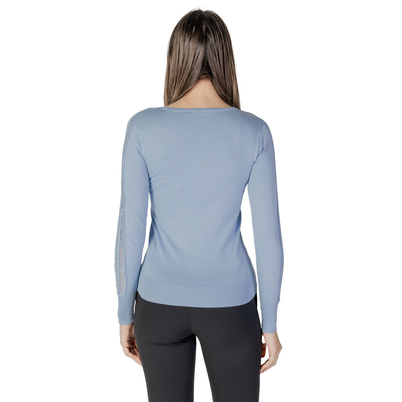 Morgan De Toi Maglia Donna Blu Maniche Lunghe Scollo a V - Maglia Viscosa Poliammide
