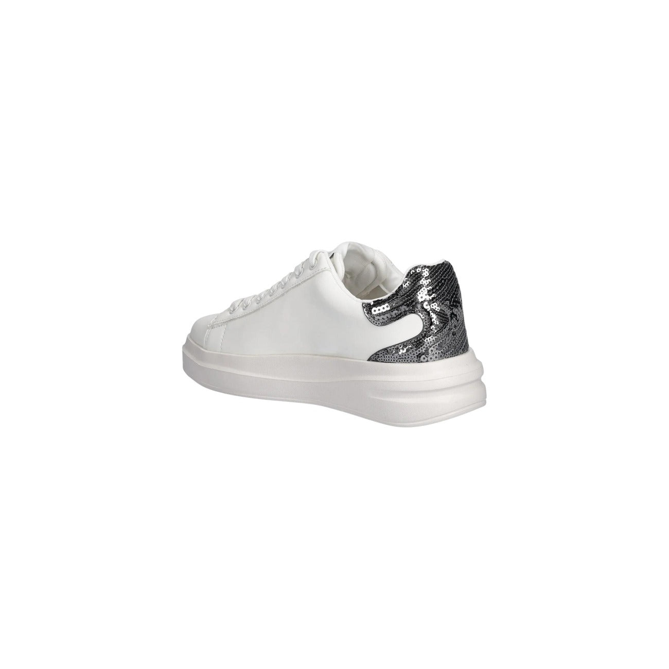 Sneakers Guess donna bianche con dettaglio argentato - vista laterale sinistra

