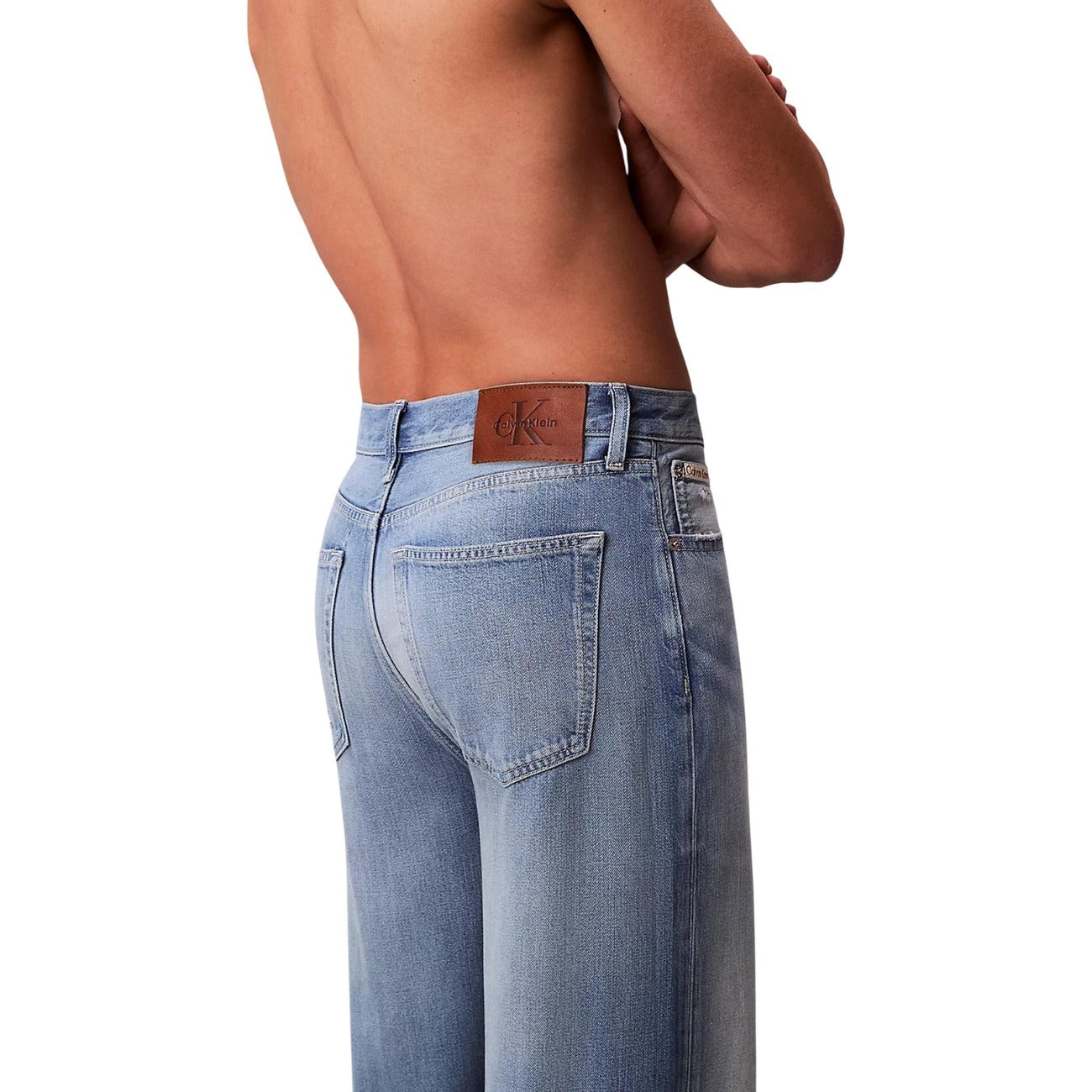 Calvin Klein Jeans Jeans Uomo Blu Zip Bottone Tasche Anteriori Posteriori Lyocell Viscosa Autunno Inverno LV04RC735G
