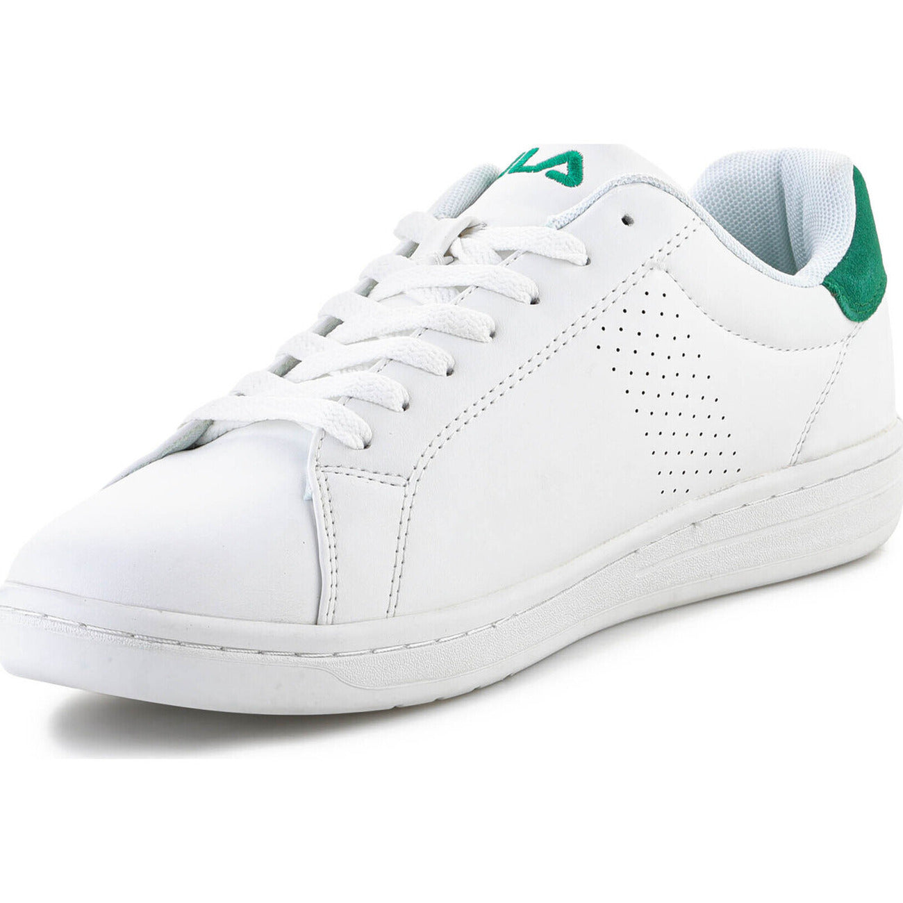 sneaker bassa da uomo Fila Crosscourt 2 Low in ecopelle bianca Vista frontale laterale 