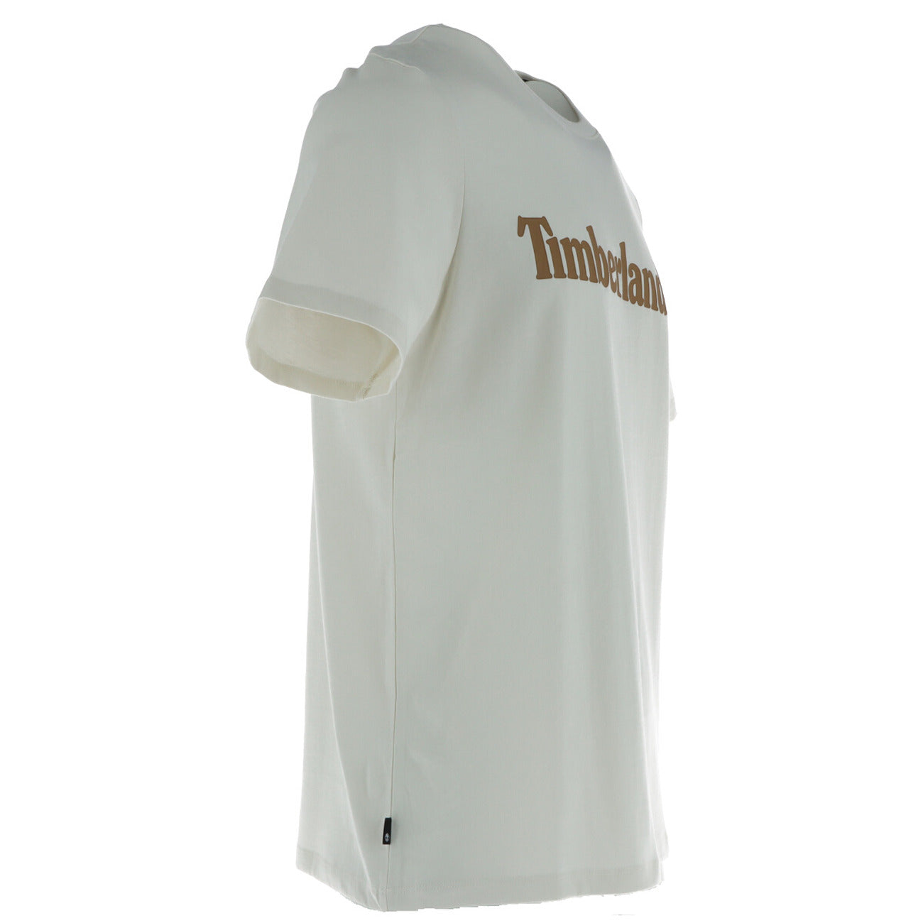 Dettaglio t-shirt Timberland SHORT SLEEVE uomo bianca con stampa frontale e vestibilità regular
