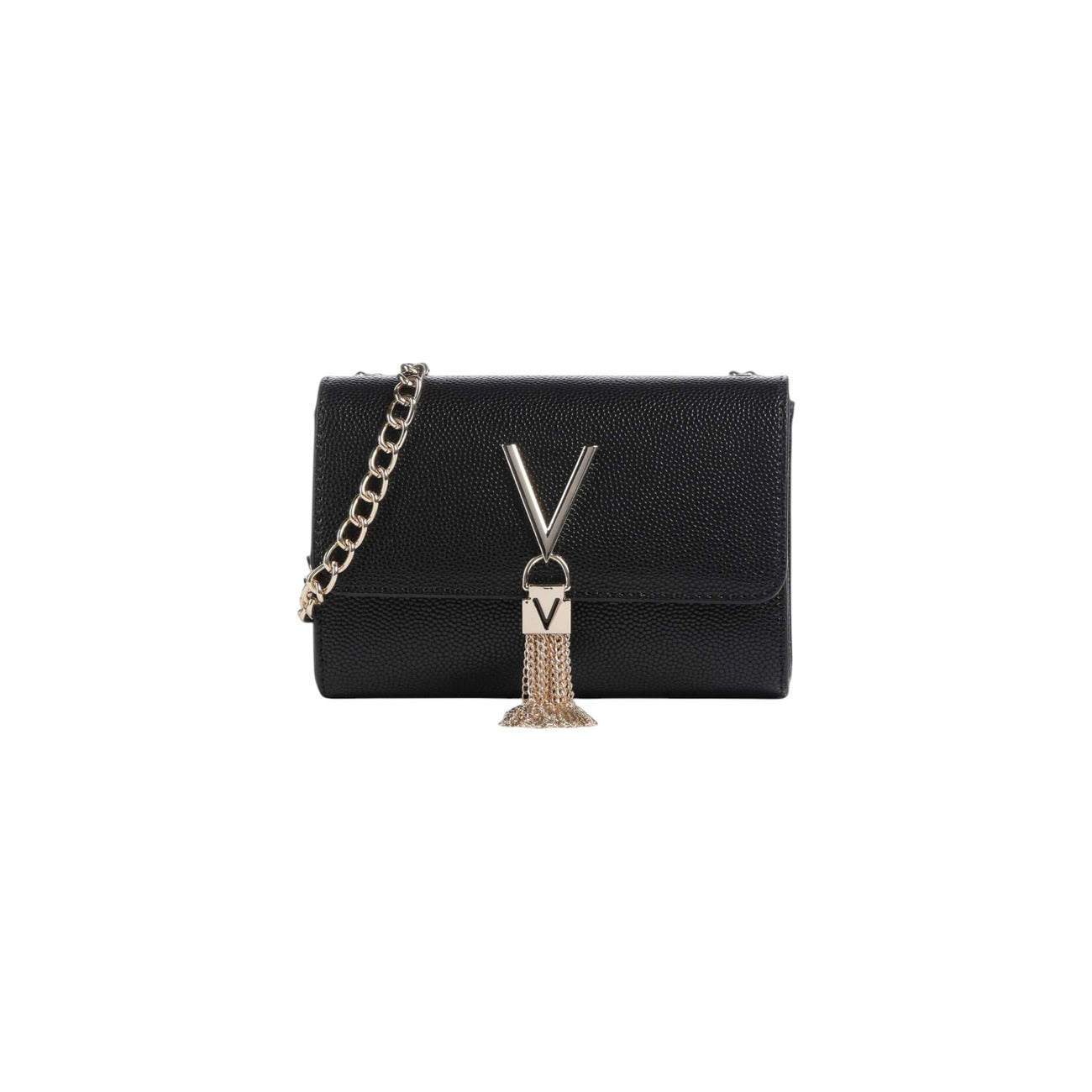 Valentino Bags Women's Black Shoulder Bag - Bag with Button and Internal Pocket 17x11.5x4cm
