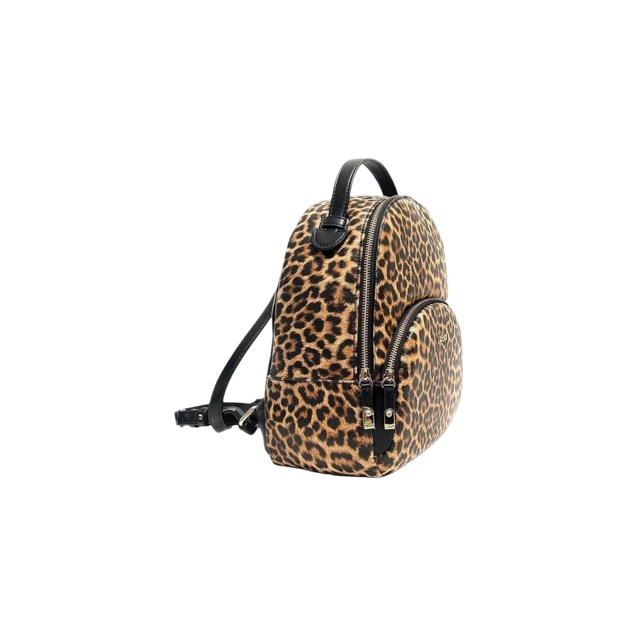 Zaino Liu Jo donna leopardato con zip e tasche - vista laterale
