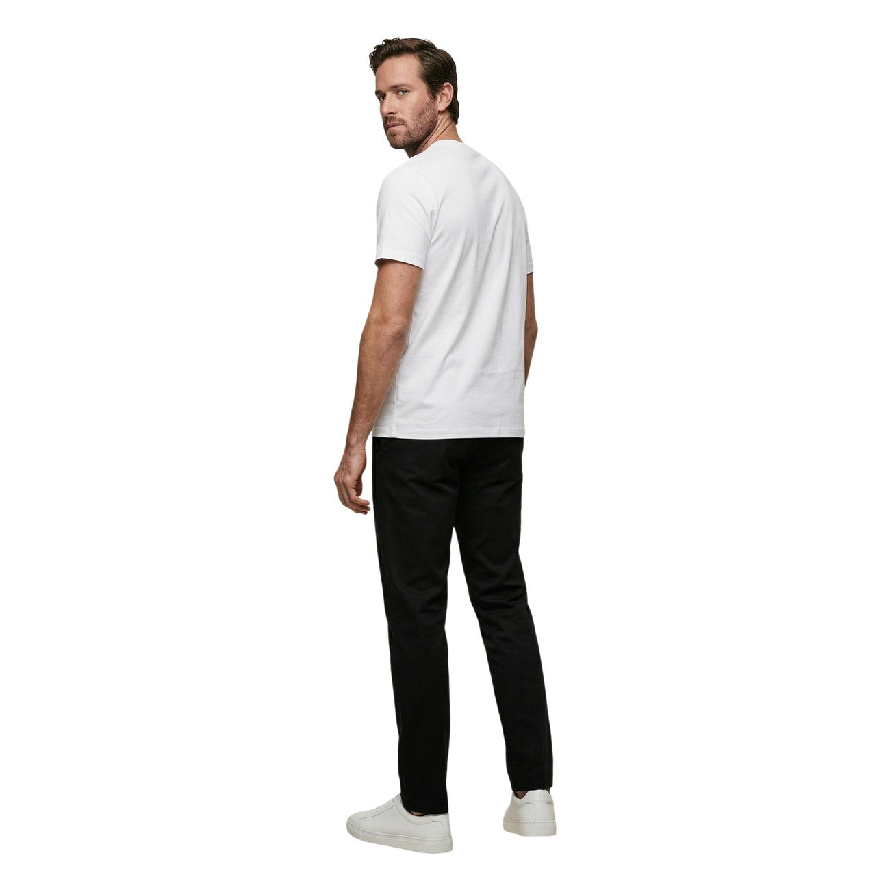 T-shirt uomo Calvin Klein Jeans bianca in cotone a maniche corte primavera estate - vista posteriore
