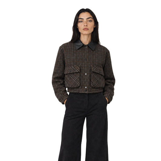 Giacca bomber lana donna ONLY – Giubbotto corto stile baseball con bottoni 15382397.