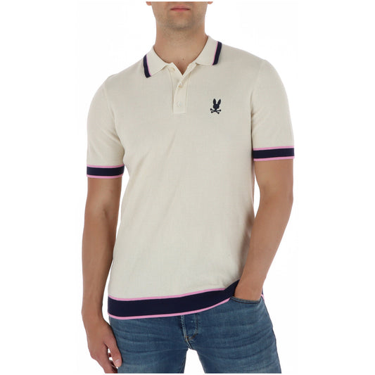 Polo Psycho Bunny Beige Dax Knit; 100% Cotone effetto maglia. Colletto strutturato, logo ricamato a contrasto, maniche corte. Vestibilità regular, ideale per la stagione Primavera/Estate. Frontale 