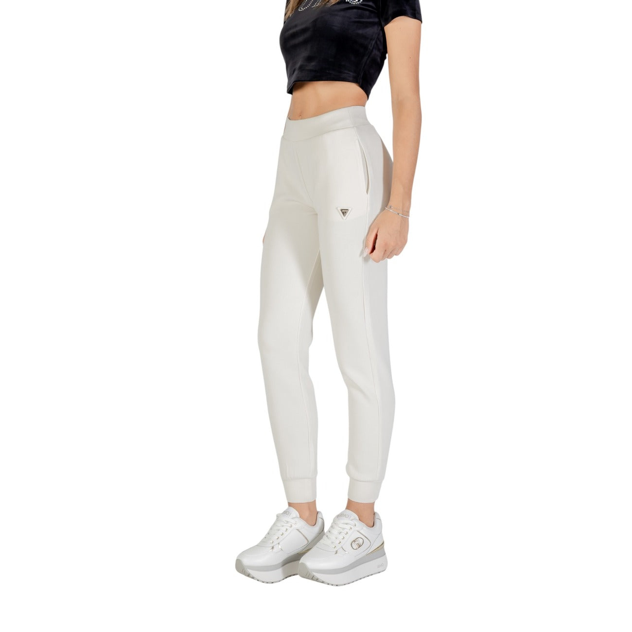 Pantaloni Sportivi Donna Guess Active Bianchi Modal - Stile Casual