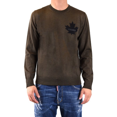 Dsquared2 Maglia Uomo Verde Scollo Tondo Manica Lunga Autunno Inverno V_31650