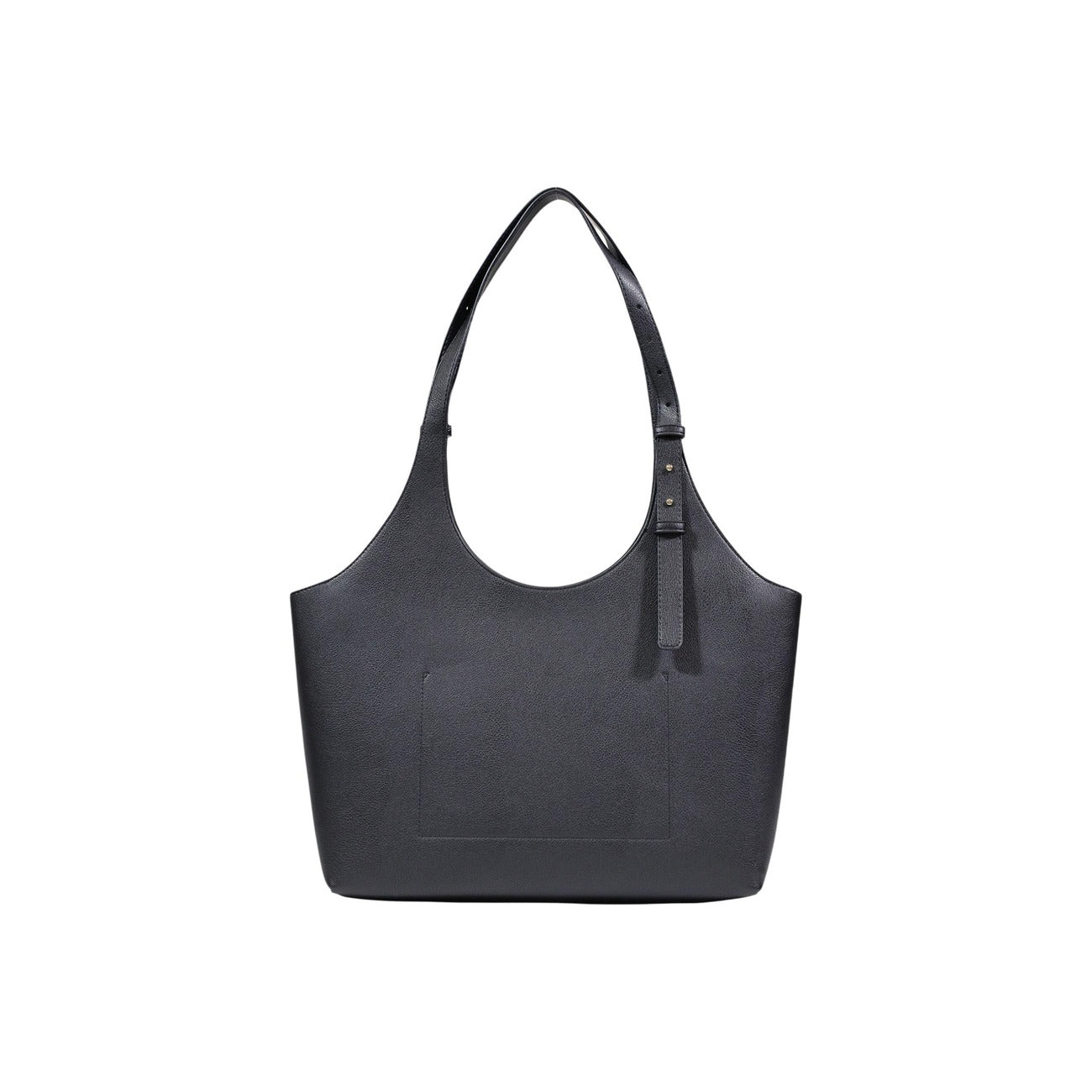 Borsa Tote donna Tommy Hilfiger; 100% Poliuretano. Logo metallico, tracolla regolabile, design ampio e leggero. Shopper nera versatile per ufficio e casual-chic. Vista posteriore 