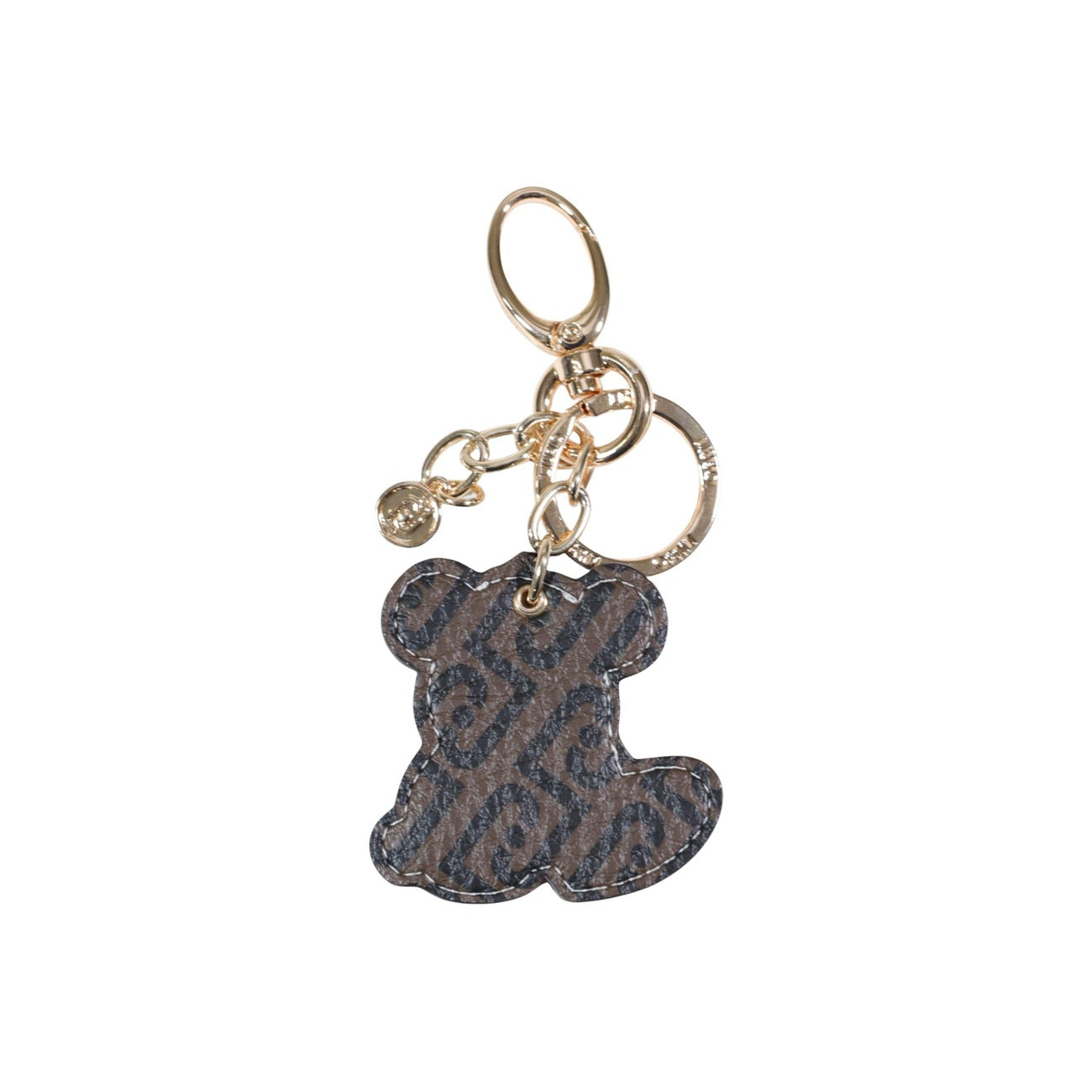 Portachiavi Liu Jo Orsetto; Marrone. 100% Poliuretano, dettagli dorati, moschettone e anello inclusi. Design con orsetto e cuore, ideale per personalizzare borse. Accessorio 4 stagioni. Vista posteriore 