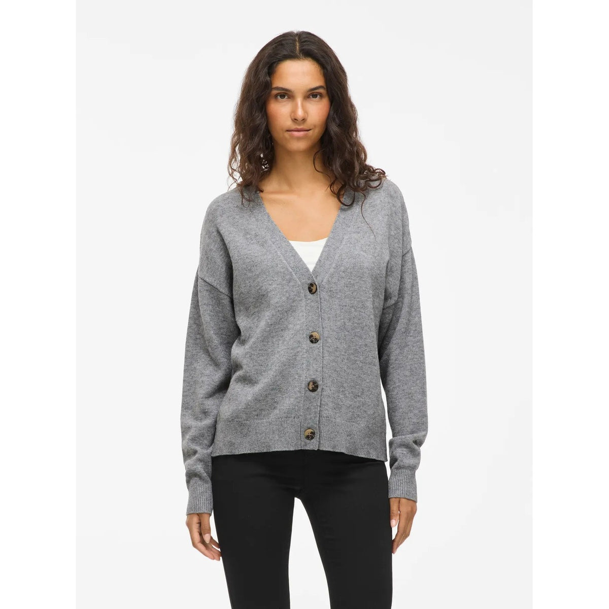 Cardigan donna Vila Clothes con scollo a V – Cardigan in maglia con bottoni tartarugati Vila 14107411.