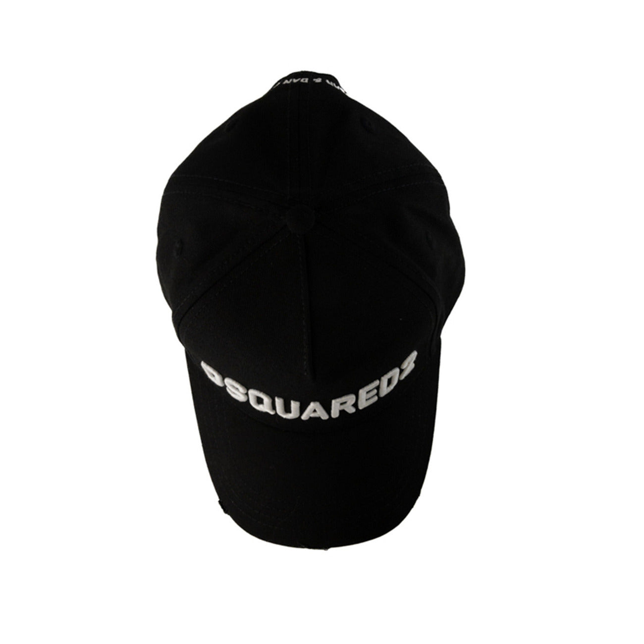 Dsquared2 Cappello Uomo Nero Stampa Effetto Consumato Cotone 100% Primavera Estate V_30790
