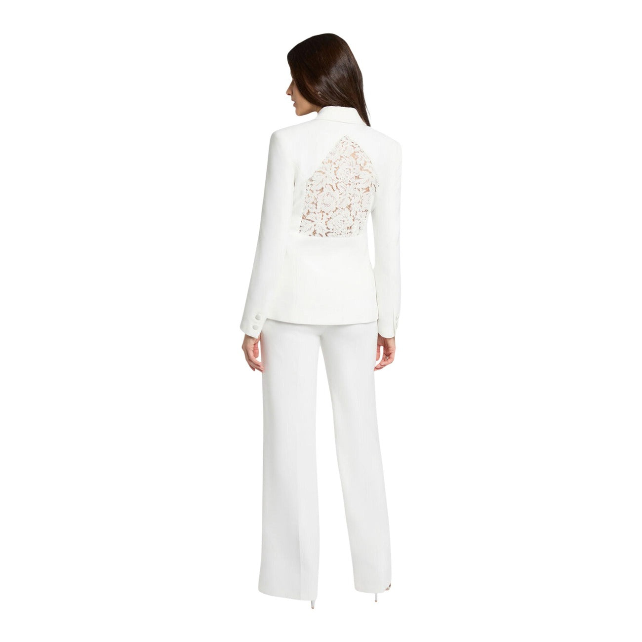 Blazer Monopetto Morgan De Toi; 77% Poliestere, 17% Viscosa, 6% Elastam. Nero, bottone singolo, tasche con patta. Giacca donna elegante e stretch per la stagione PE26. Vista posteriore 