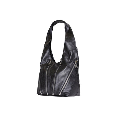 Replay Borsa Donna Nera a Mano con Cerniera Tasche Interne - Borsa Poliestere 30x33x17cm