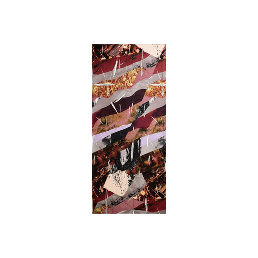 Foulard Desigual Fou Zenith bordeaux donna FOU_ZENITH. Sciarpa rettangolare da donna bordeaux in viscosa ecologica con motivi geometrici e linee diagonali multicolore, accessorio elegante 80x185 cm autunno inverno.
