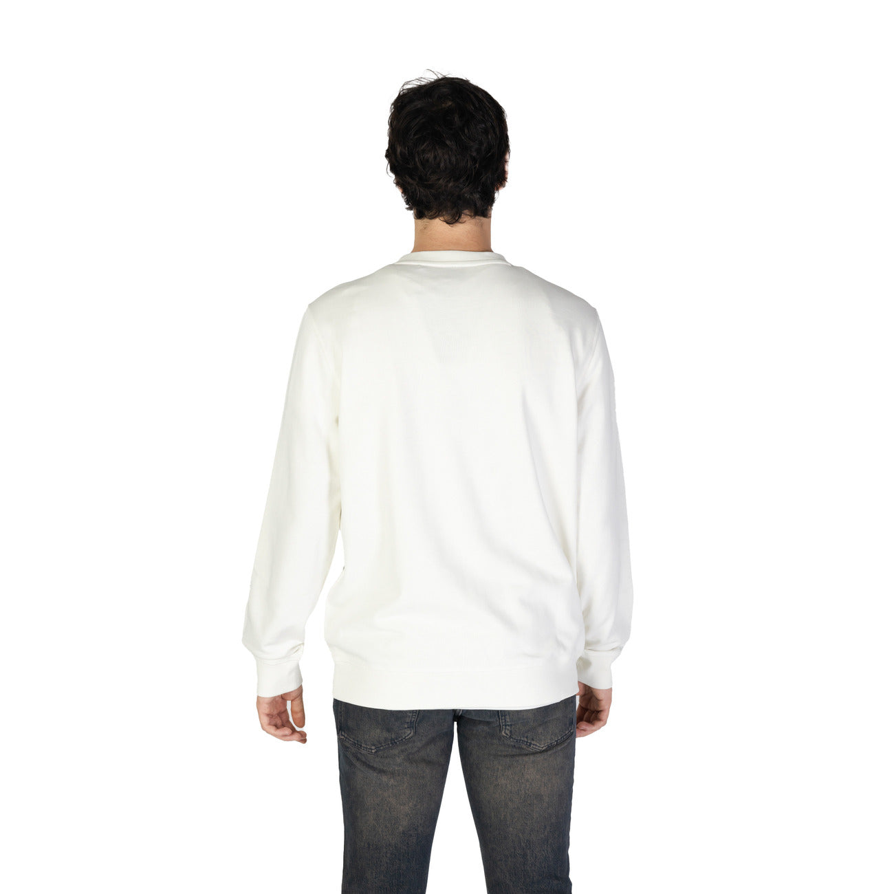 Boss Felpa Uomo Bianca con Maniche Lunghe Scollo Tondo in Cotone 100% Autunno/Inverno 50509323
