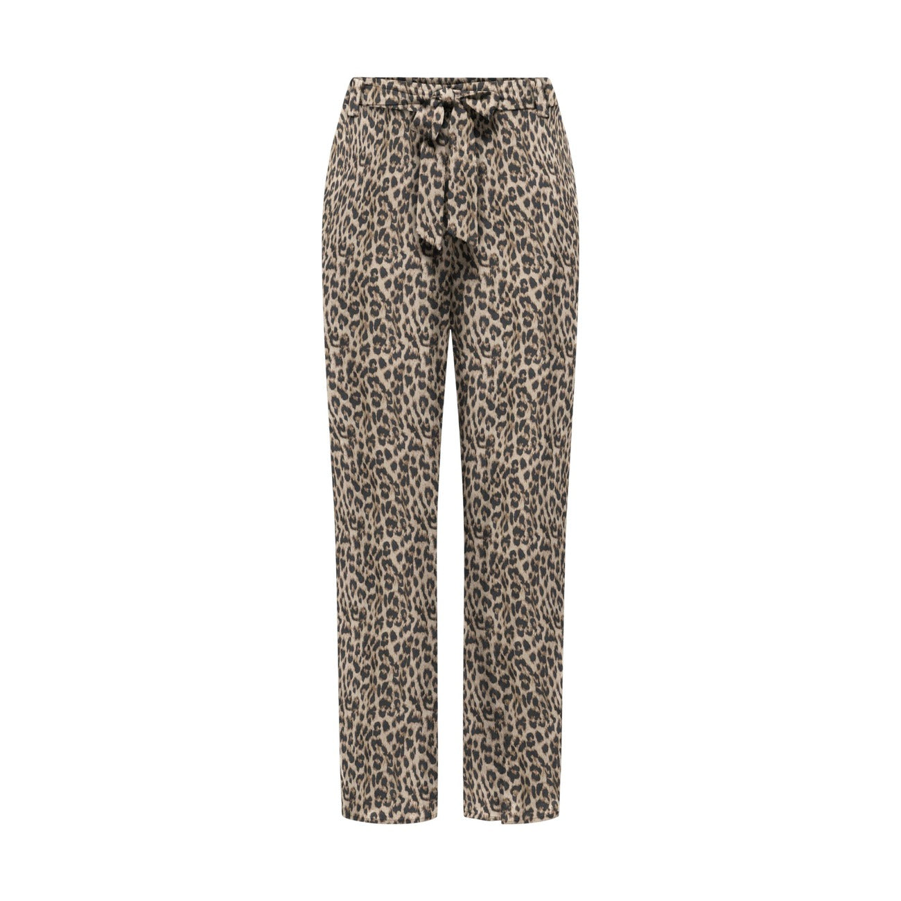 Pantaloni Palazzo Only; Stampa Leopardata. 100% Viscosa, gamba ampia, cintura coordinata inclusa. Tessuto fresco e traspirante. Look casual-raffinato per la Primavera/Estate.