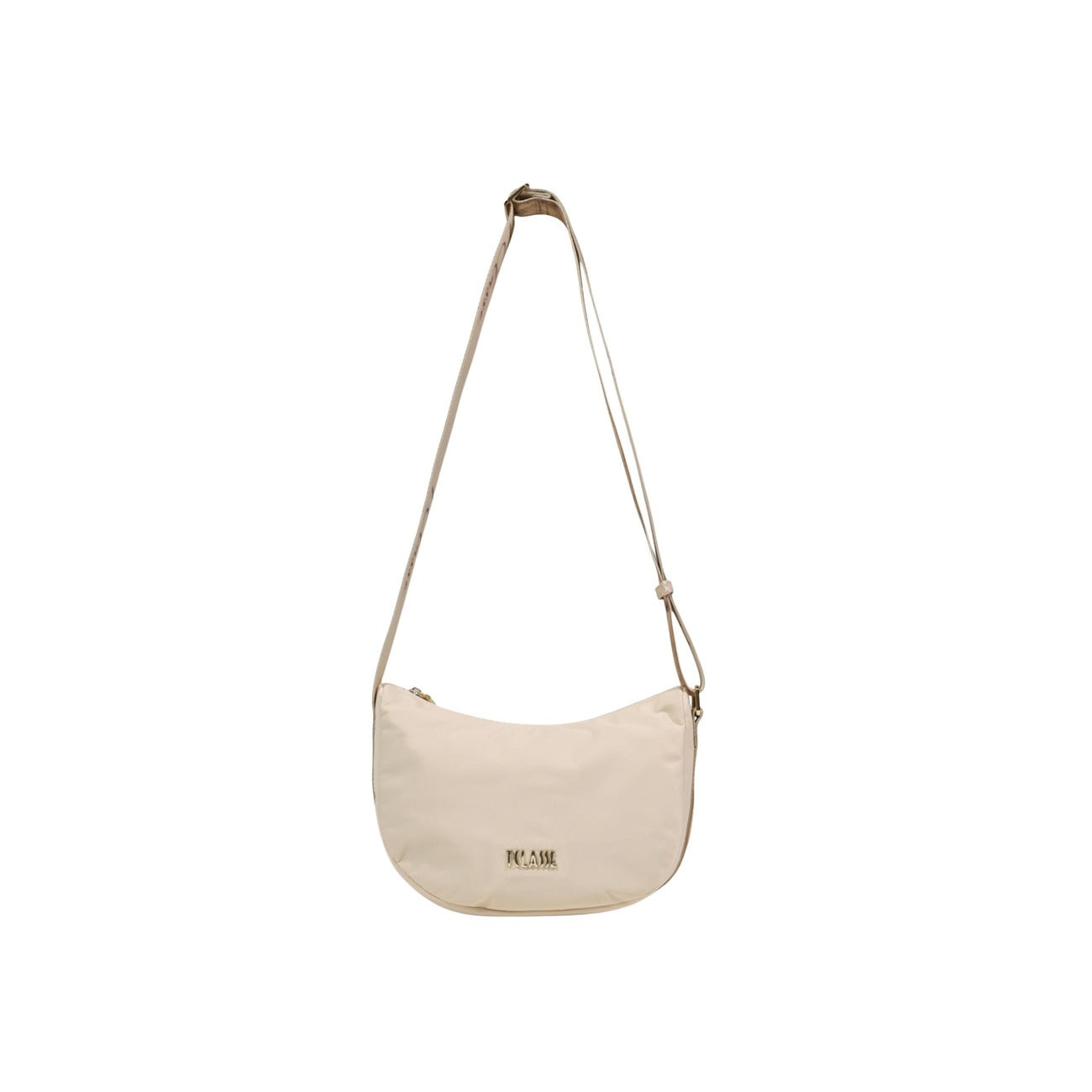 Borsa a spalla Alviero Martini Prima Classe; compatta, tracolla regolabile, logo frontale, chiusura zip. Eleganza funzionale in mix di materiali resistenti. Vista frontale 