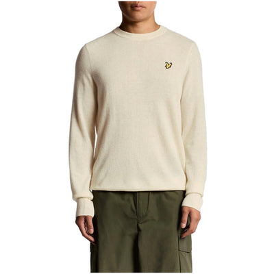 Lyle & Scott Maglia Uomo Marrone Scollo Tondo Manica Lunga Lana Nylon Autunno Inverno KN2114VC