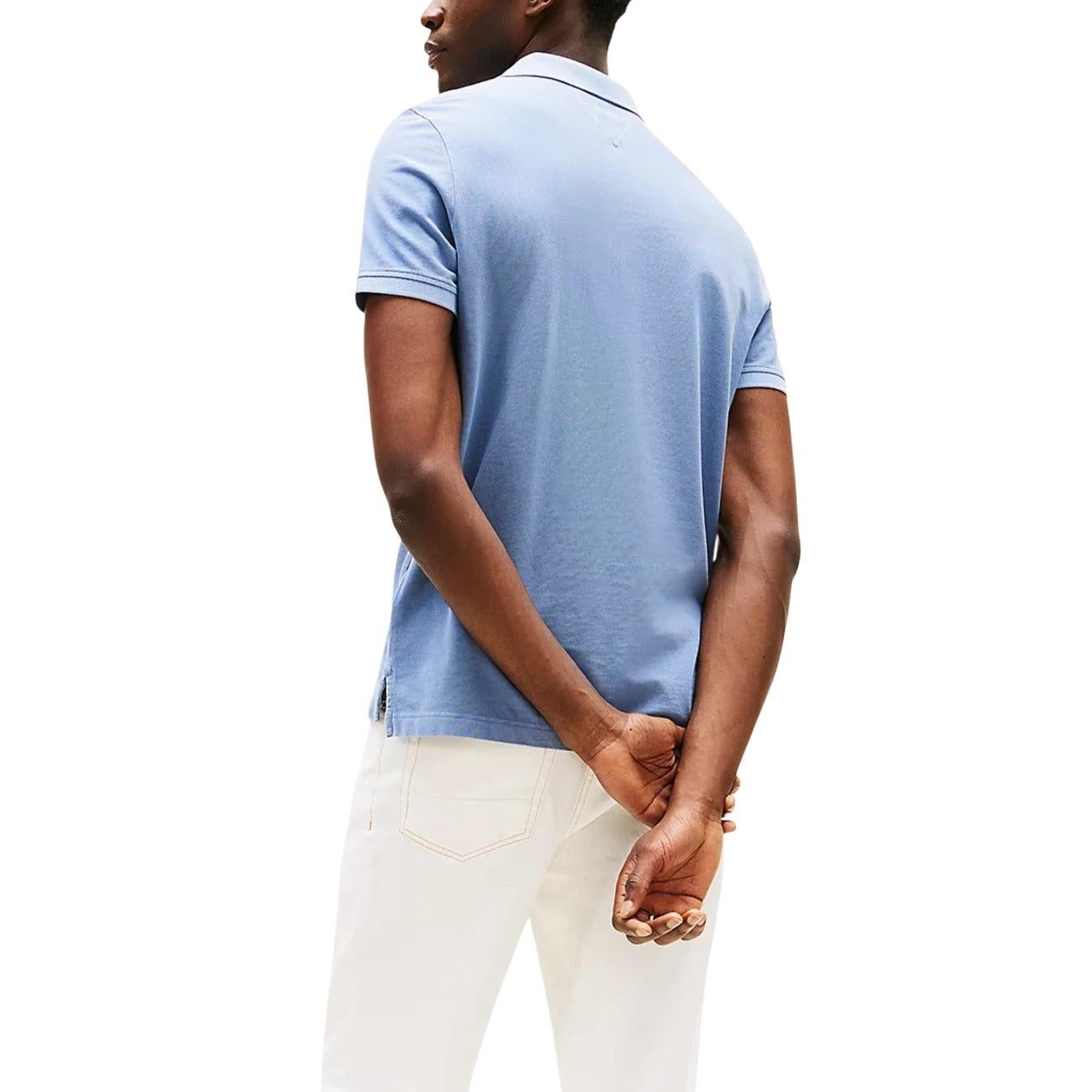 Tommy Hilfiger Polo Uomo Blu Maniche Corte Scollo Tondo Colletto Polo Cotone 100% Autunno Inverno MW0MW34757