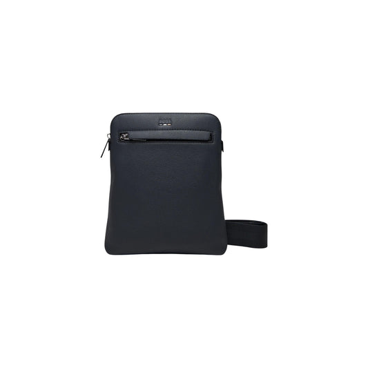 Borsa a tracolla uomo Boss blu Ray_S zip env 50536477. Tracolla piatta da uomo blu in poliuretano riciclato con logo Boss, tasca frontale e chiusura zip, borsello da uomo casual e lavoro 4 stagioni.