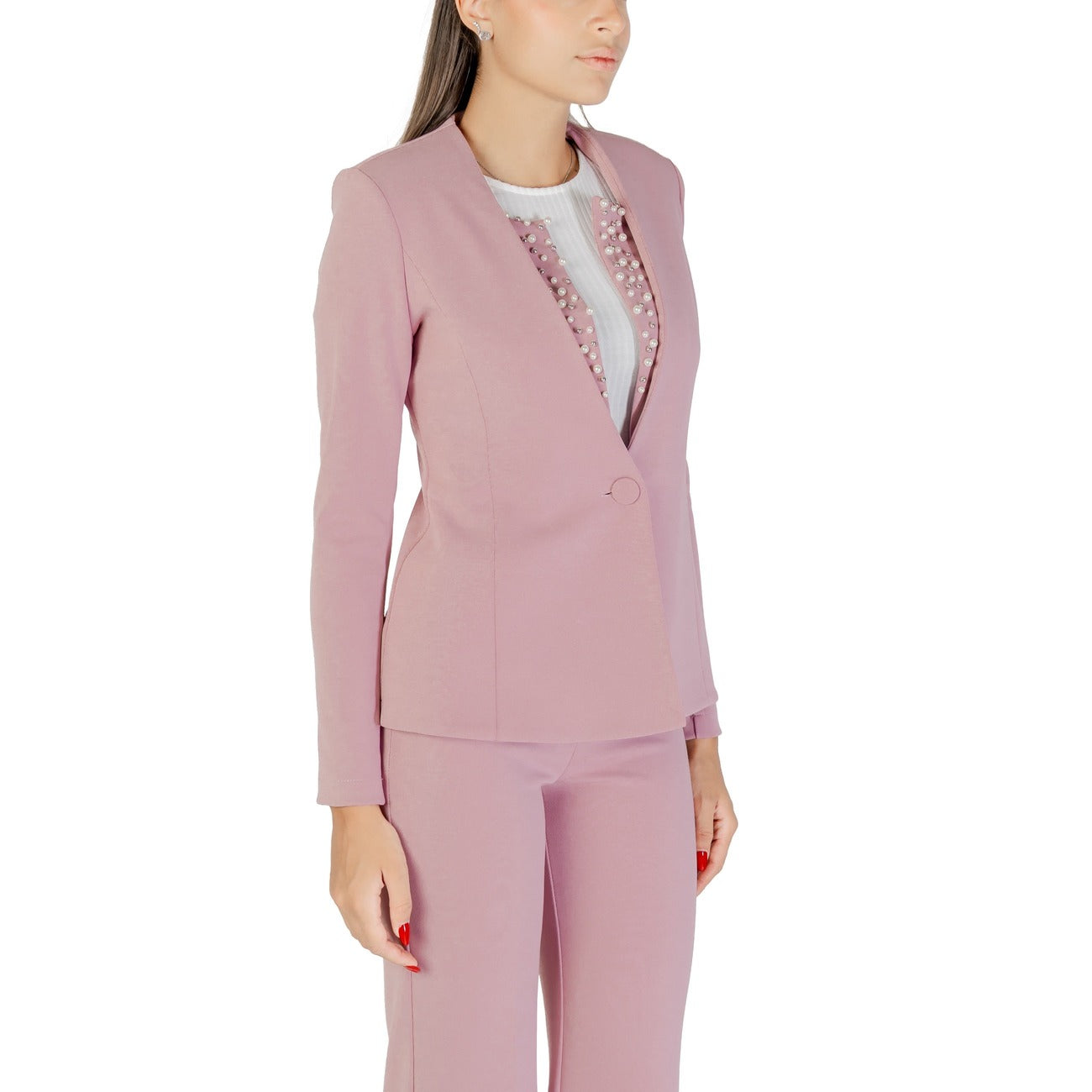 Rinascimento Giacca Donna Rosa Bottone Maniche Lunghe Strass 96% Poliestere 4% Elastan Autunno/Inverno CFC0125518