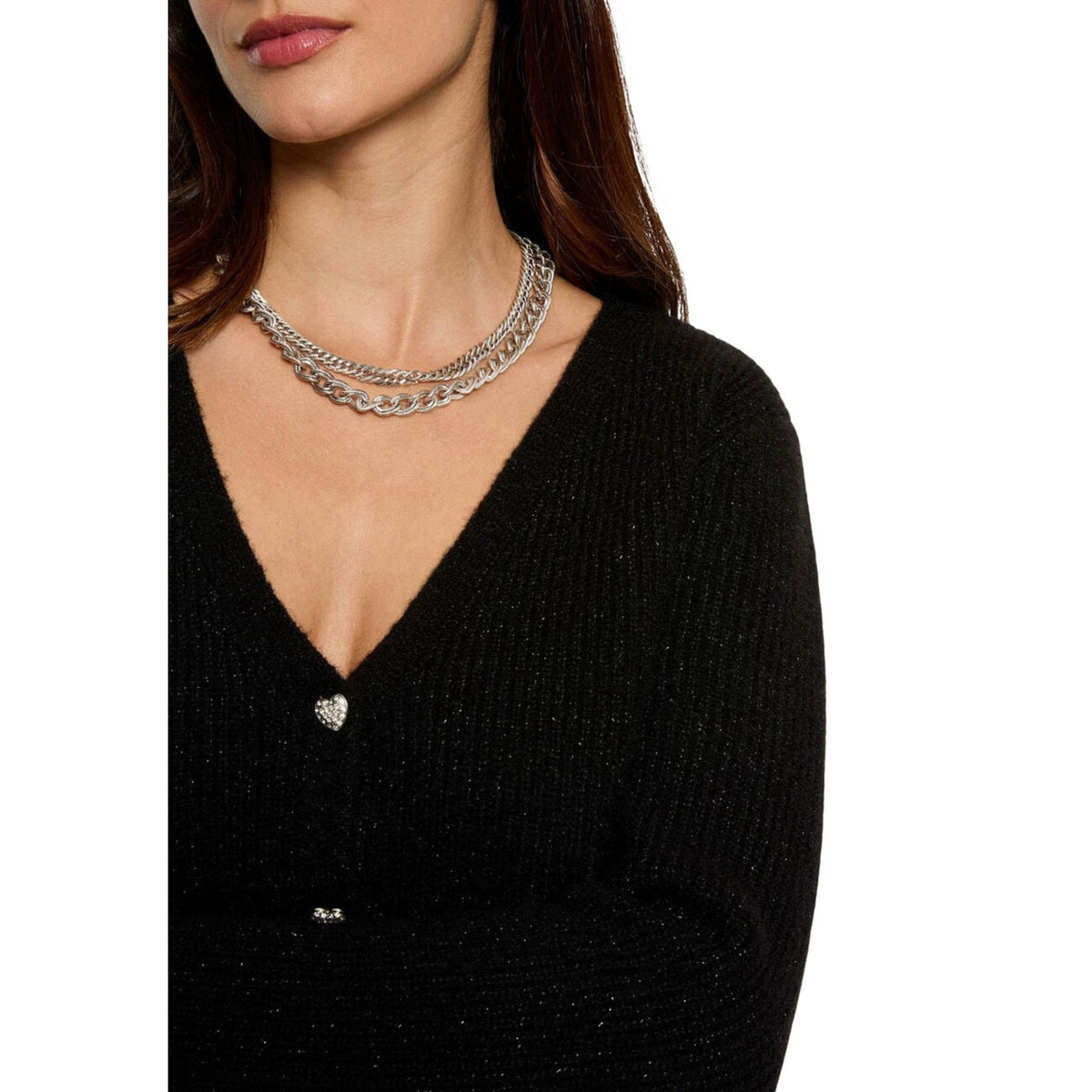 Cardigan donna Morgan De Toi nero – Maglia elegante mezza stagione con scollatura schiena 242-MIMO.