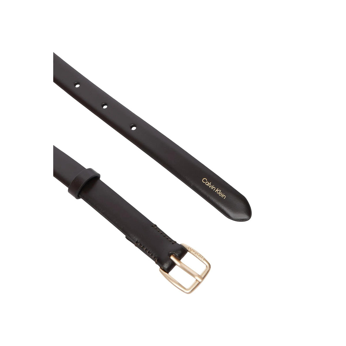 Cintura pelle marrone donna Calvin Klein – Cintura sottile 2 cm Essential Buckle LV04F7111G.