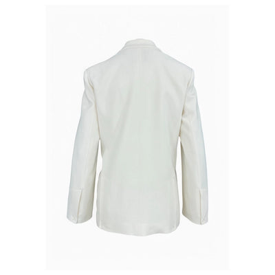 Pinko Giacca Donna Bianca con Bottone Maniche Lunghe - Giacca Viscosa Elastan Scollo V Profondo