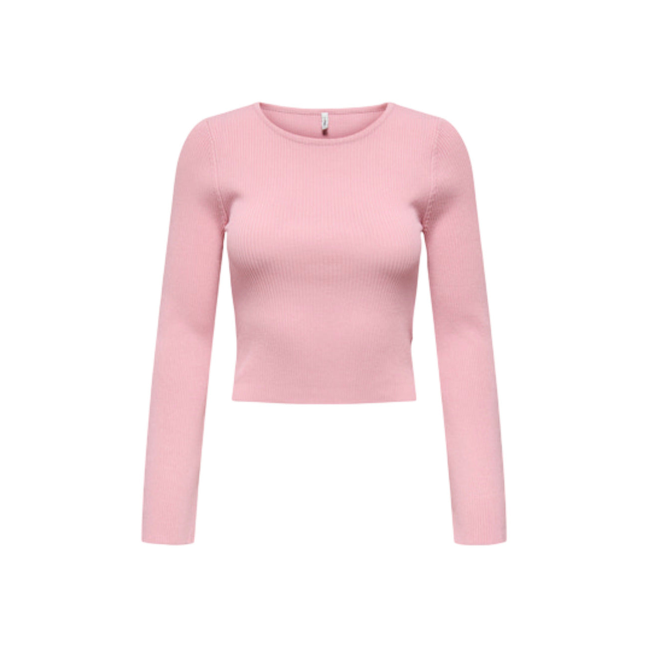 Maglione a costine Only Onlmist girocollo, vestibilità slim e taglio corto, composizione in viscosa e nylon. Vista frontale 