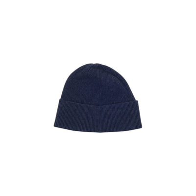 Boss Cappello Uomo Blu con Stampa - Cappello Invernale Lana Poliammide Viscosa
